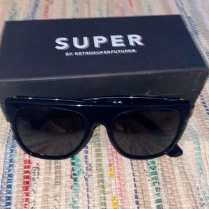 Retrosuperfuture flat top black sunglasses